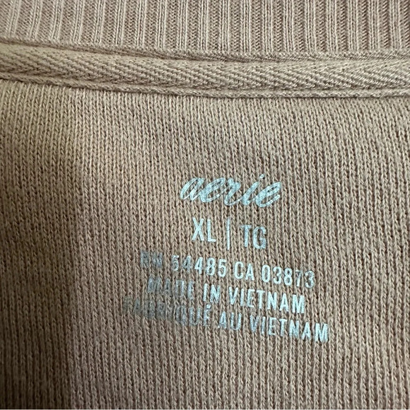 Aerie size XL Good Vibes Oversized Tiger Stripe Sweatshirt Tunic Brown Black - Picture 5 of 6